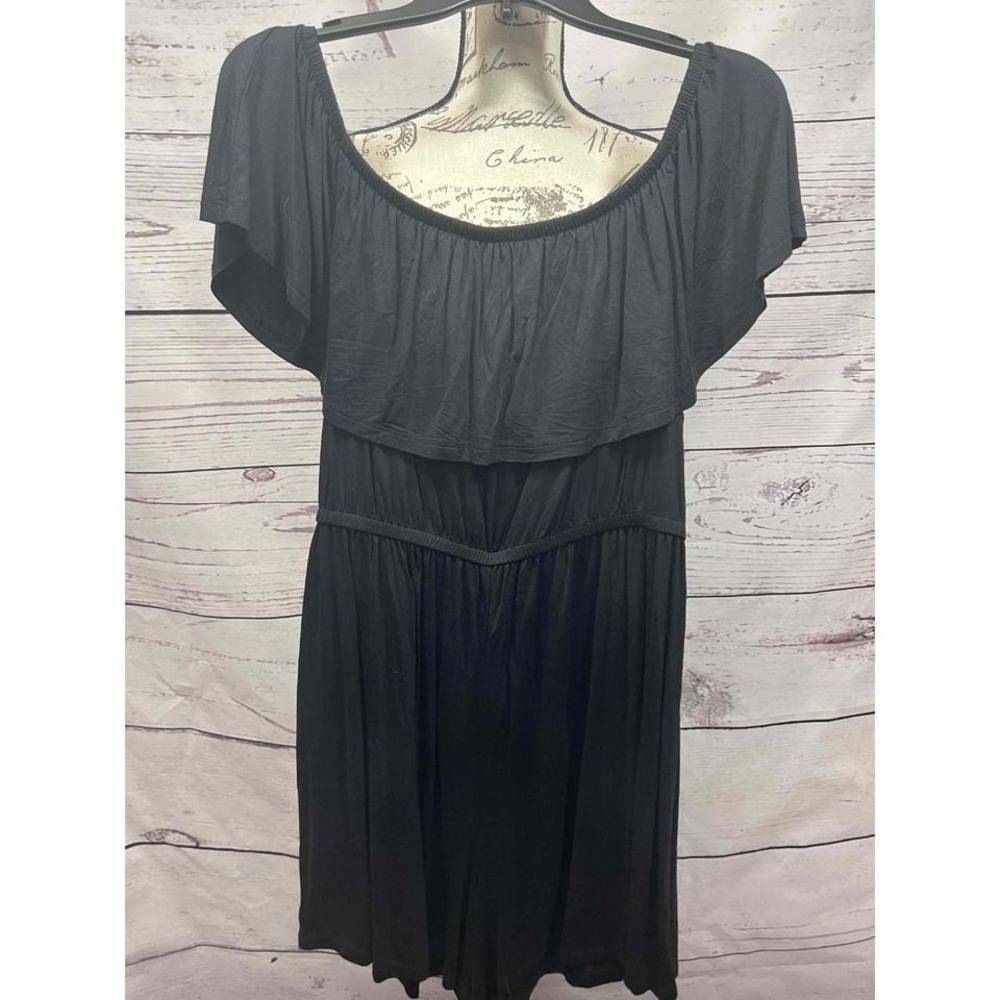 NWT Lane Bryant Black Off-Shoulder Ruffled Romper Womens Size 14/16